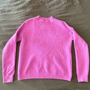 Relaxed Fit Knotted Sweater Cotton Blend Pink